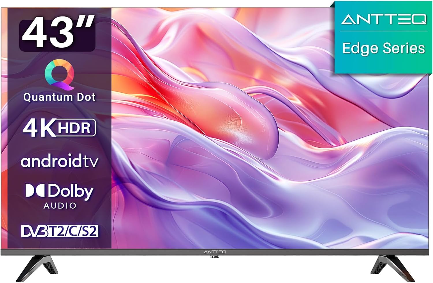 Antteq AB42D1 télévision 42 Pouces (TV 107 cm), Dolby Audio, LED, Triple Tuner DVB-C / T2 / S2, CI+, HDMI, Lecteur multimédia Via USB, Sortie Audio numérique, y Compris Mode hôtel