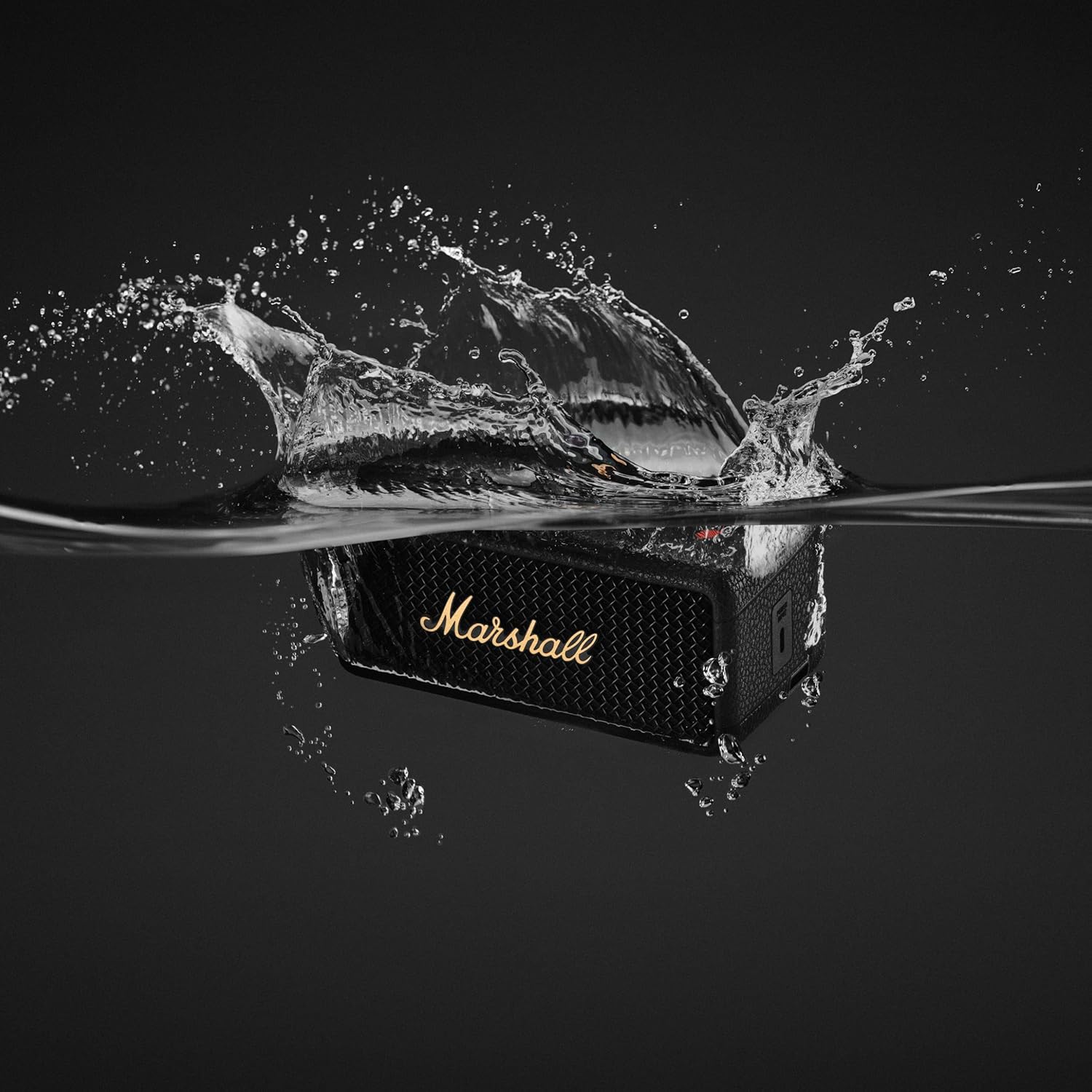 Marshall Emberton III Enceintes Bluetooth Portables, sans Fil, IP67 Résistant à la Poussière et à l'eau, Plus de 32 Heures de Lecture, Charge Rapide - Noir & Laiton