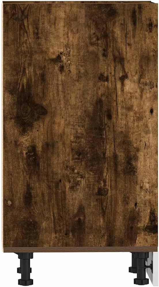 vidaXL Armoire à Micro-Ondes Placard Armoire de Rangement Meubles de Cuisine avec 4 Etagères Intérieur Maison Gris Béton 60x57x207 cm Aggloméré