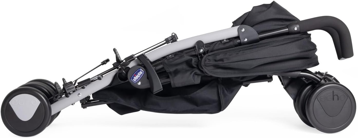 Chicco Echo Poussette Légère et Compact, Inclinable avec Arceau de Protection, Position Landau, Pliage Parapluie, Canopy Ajustable - de la Naissance à 22 Kg - Rouge