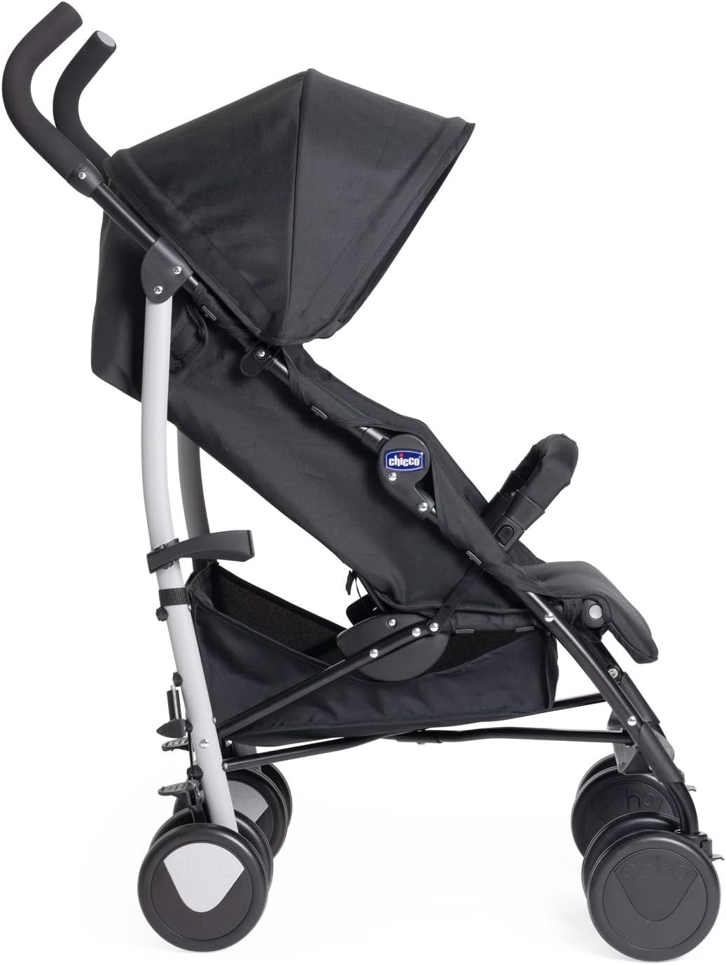 Chicco Echo Poussette Légère et Compact, Inclinable avec Arceau de Protection, Position Landau, Pliage Parapluie, Canopy Ajustable - de la Naissance à 22 Kg - Rouge