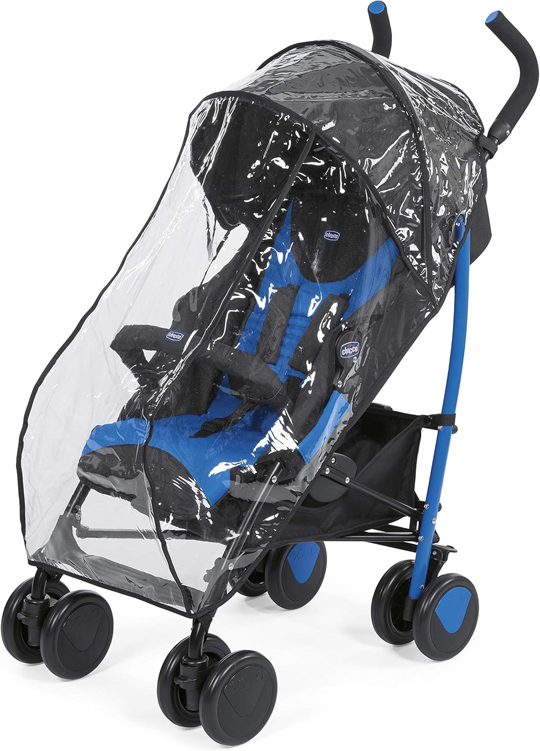 Chicco Echo Poussette Légère et Compact, Inclinable avec Arceau de Protection, Position Landau, Pliage Parapluie, Canopy Ajustable - de la Naissance à 22 Kg - Rouge