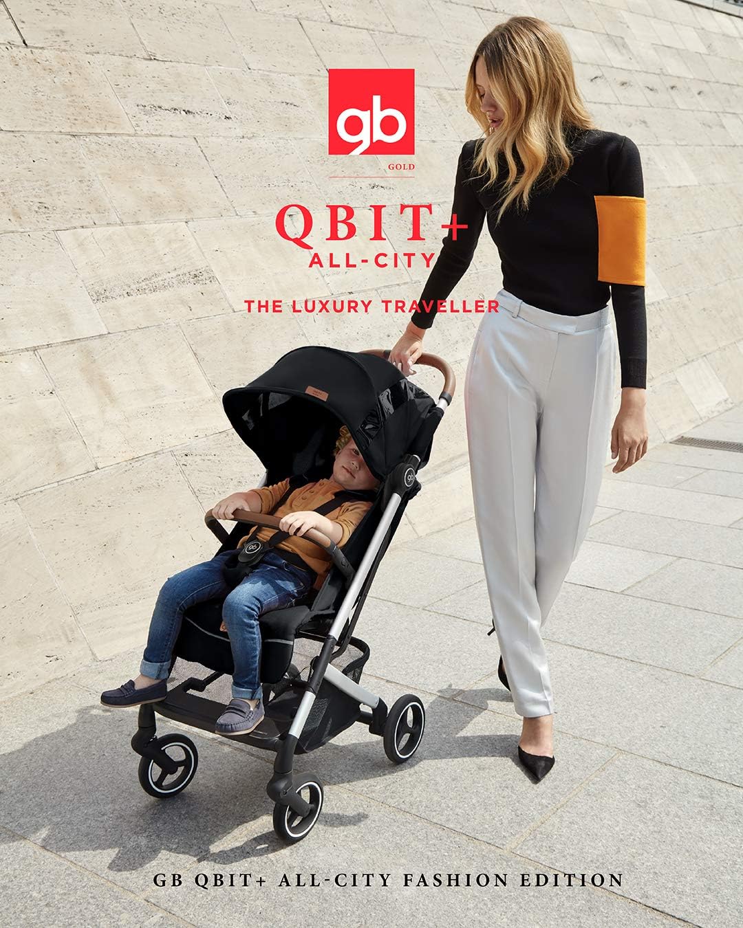 Poussette citadine Qbit + Velvet Black - Good Baby Gold
