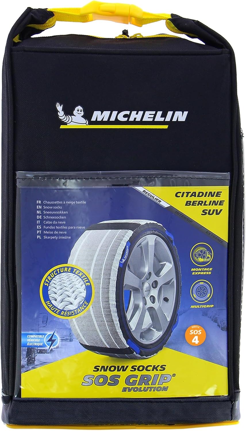 MICHELIN Chaussettes à Neige Textile EVO 6, Gris, SOS