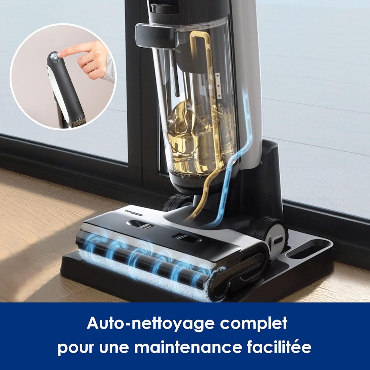 Tineco Floor One S7 Pro/S7 Series Aspirateur Laveur Sec Et Humide Intelligent sans Fil pour Sols Durs, Écran Digital LED, Grande Autonomie, Parfait pour Les Tâches Tenaces et Les Poils d’Animaux