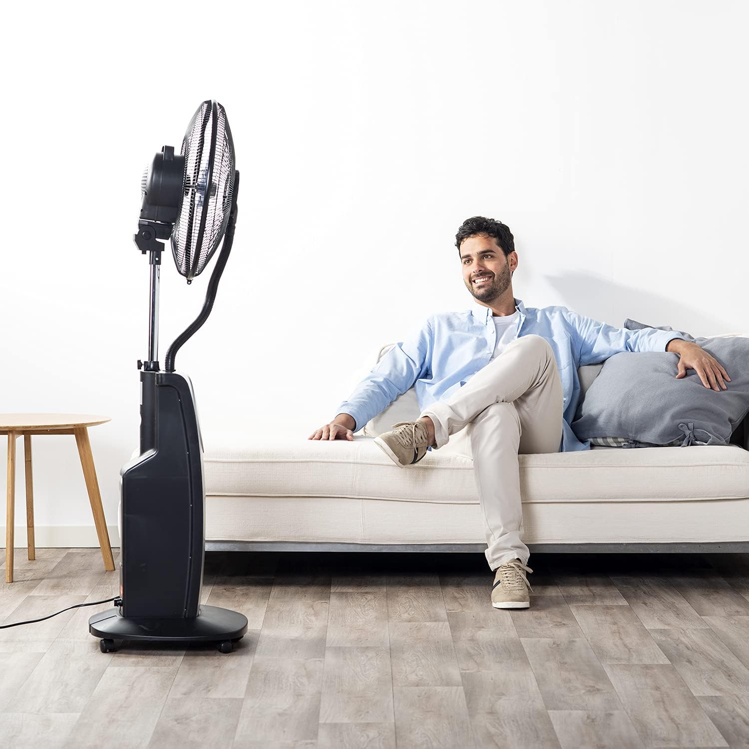 Taurus VB02 - Ventilateur brumisateur 90W, climatiseur, 3 vitesses et 3 modes, 90 W, 70° dʼoscillation, minuterie 12 h