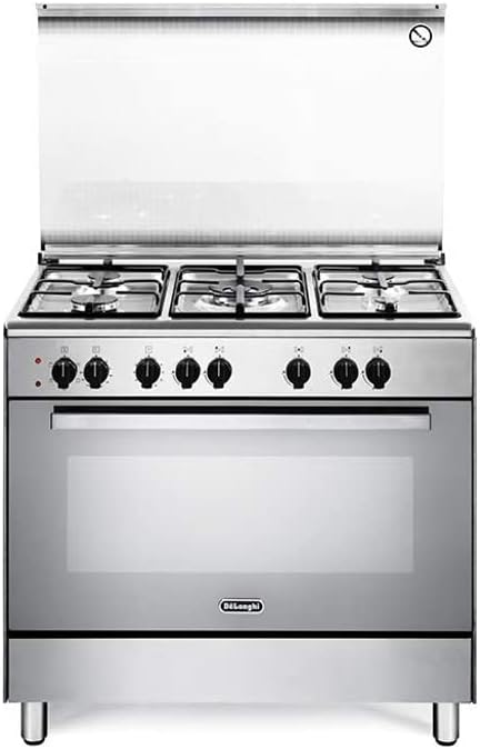 De Longhi Cuisine électrique DEMX96ED 5 feux à gaz Four électrique multifonction ventilé Classe A Dimensions 90 x 60 cm Couleur Inox