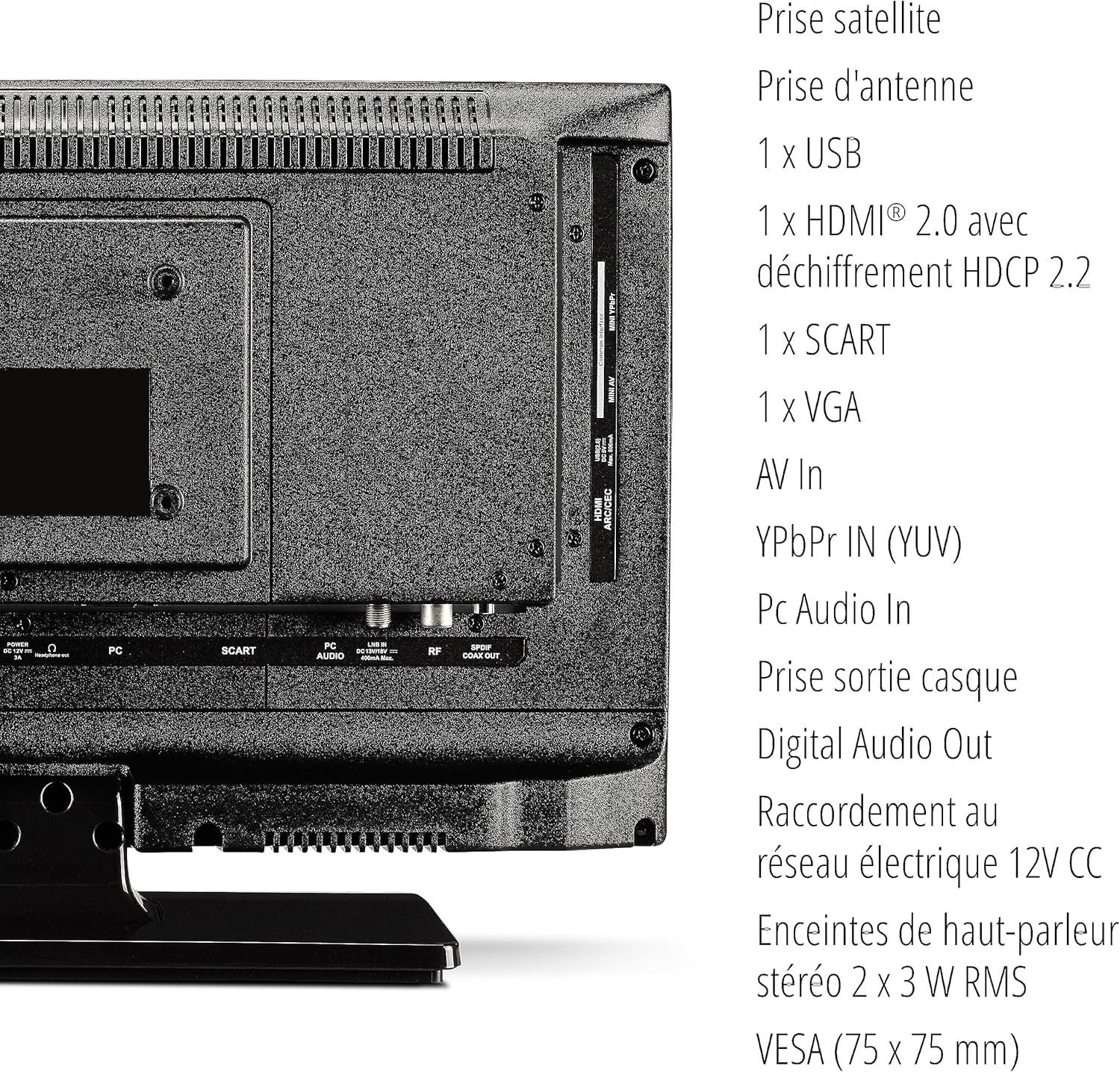 MEDION E14080 (MD 30224) Téléviseur Full HD 100,3 cm (40 Pouces) (Lecteur DVD intégré, récepteur Triple Tuner DVB-T2 DVB-C DVB-S2, 2 x HDMI, VGA, USB, Mediaplayer, CI+)
