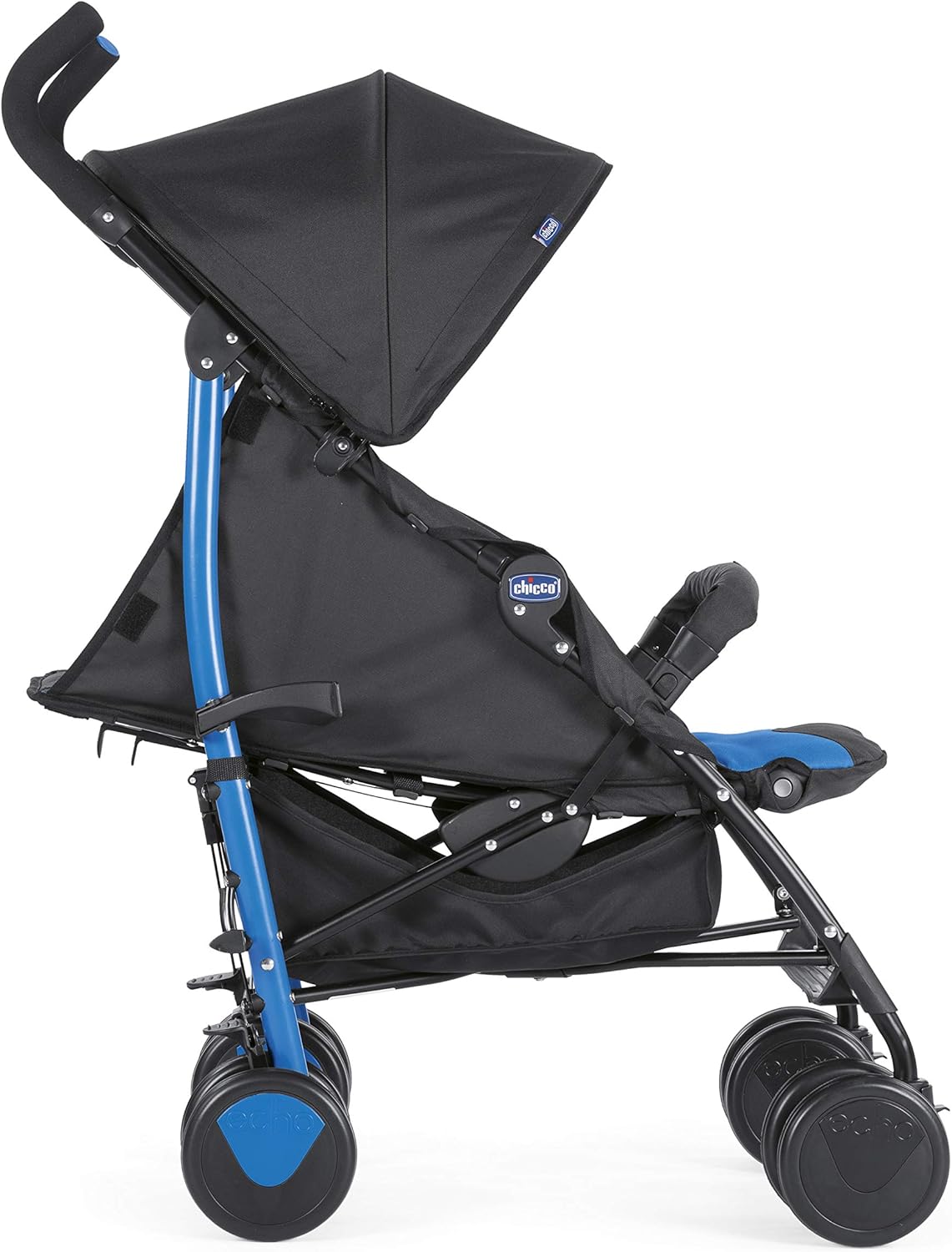 Chicco Echo Poussette Légère et Compact, Inclinable avec Arceau de Protection, Position Landau, Pliage Parapluie, Canopy Ajustable - de la Naissance à 22 Kg - Rouge