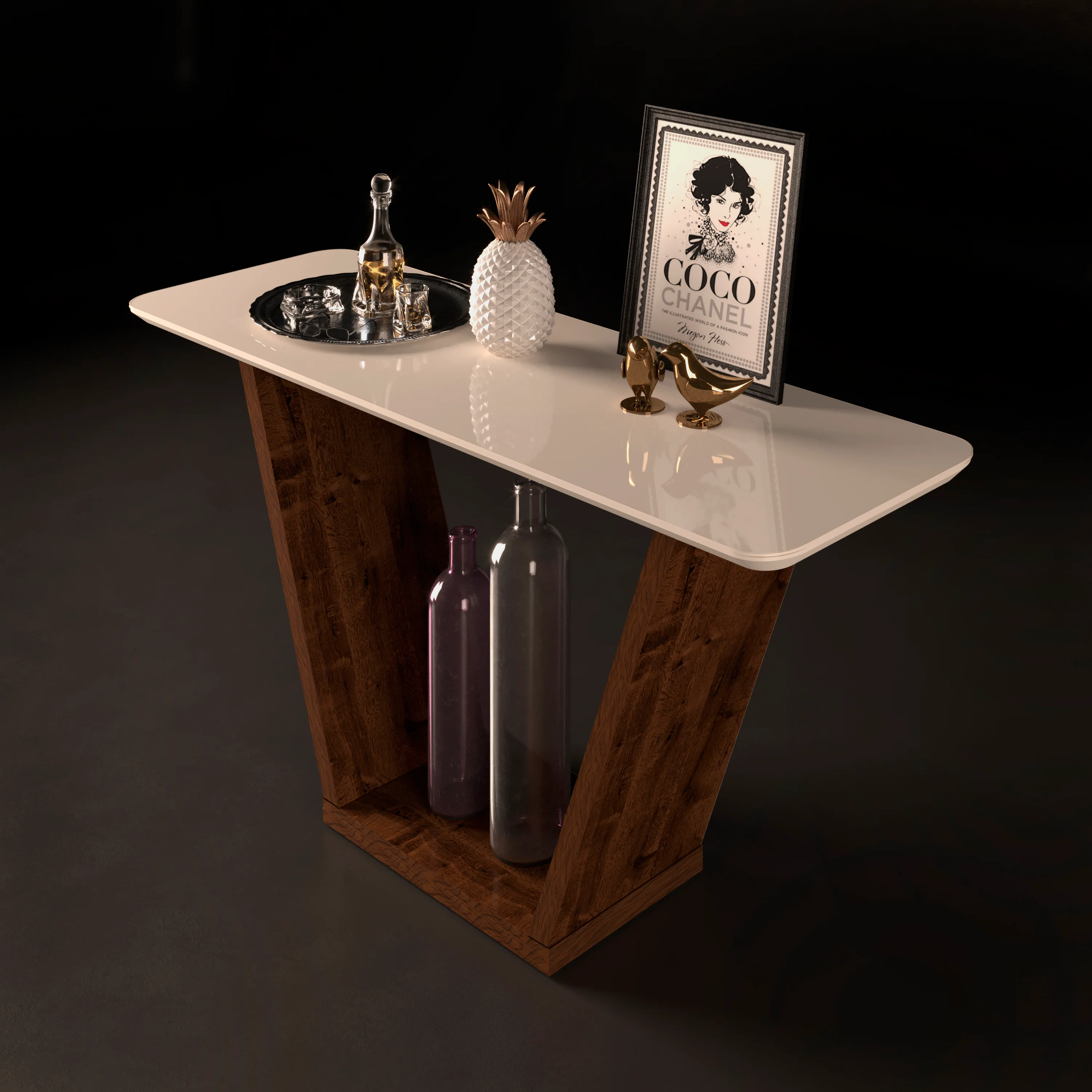 MEUBLE DJ APARADOR FRATELLO WITHOUT MIRRORS RUSTICO MALBEC * 19 688.108