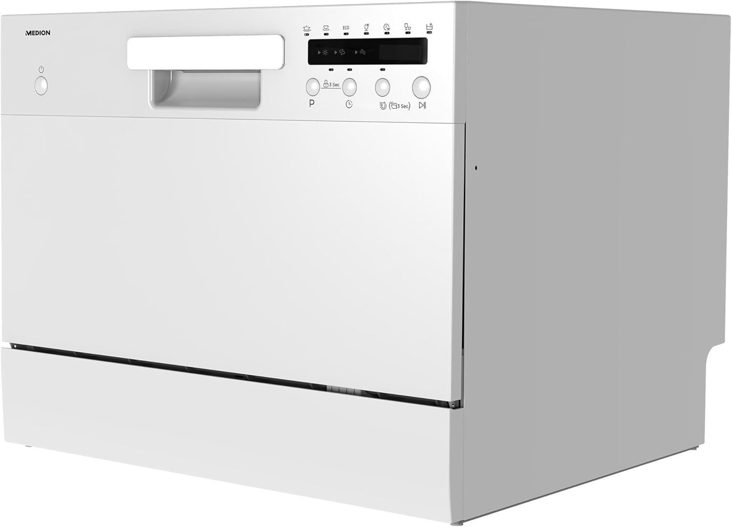 MEDION Lave-vaisselle de table (capacité 6 couverts, 7 programmes de nettoyage, affichage LED, 47 dB, MD37496) blanc