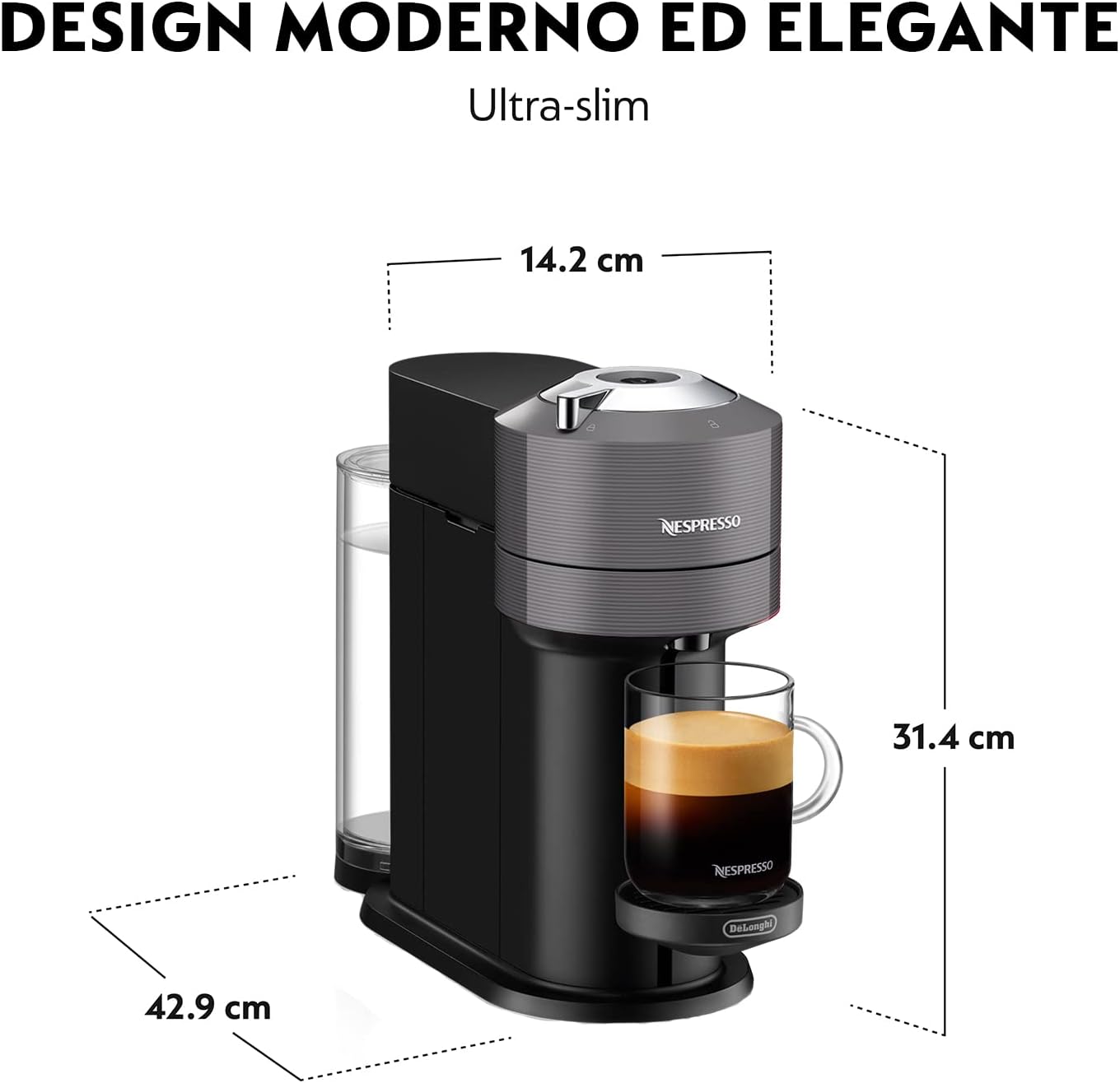 Nespresso Machine à café à capsules DeLonghi ENV 120.BWAE Vertuo Next Premium avec mousseur à lait, marron