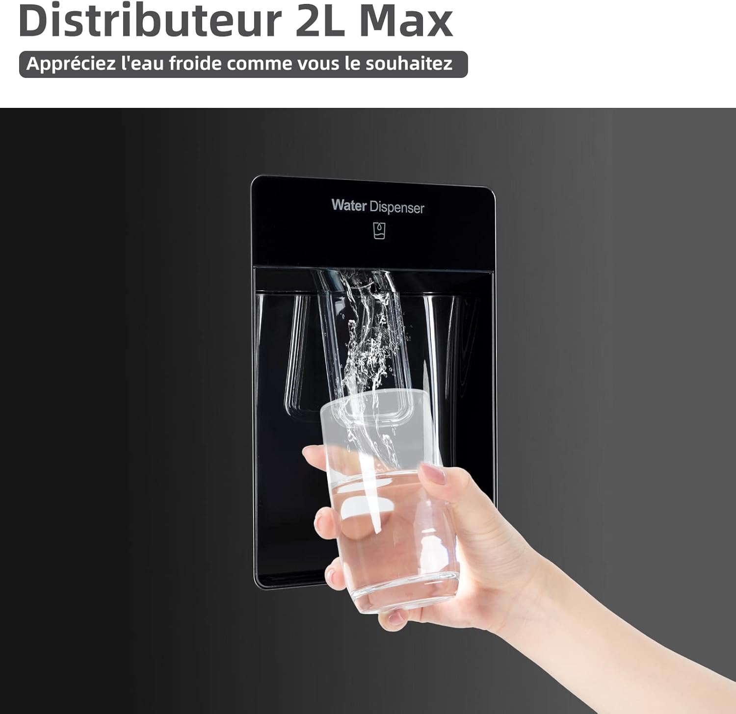 CHIQ Réfrigérateur autoportant 317L à Inverter, 322 l, sans givre, flux d'air multiple, congélation rapide, électronique tactile, compresseur avec garantie de 12 ans, efficacité améliorée, noir