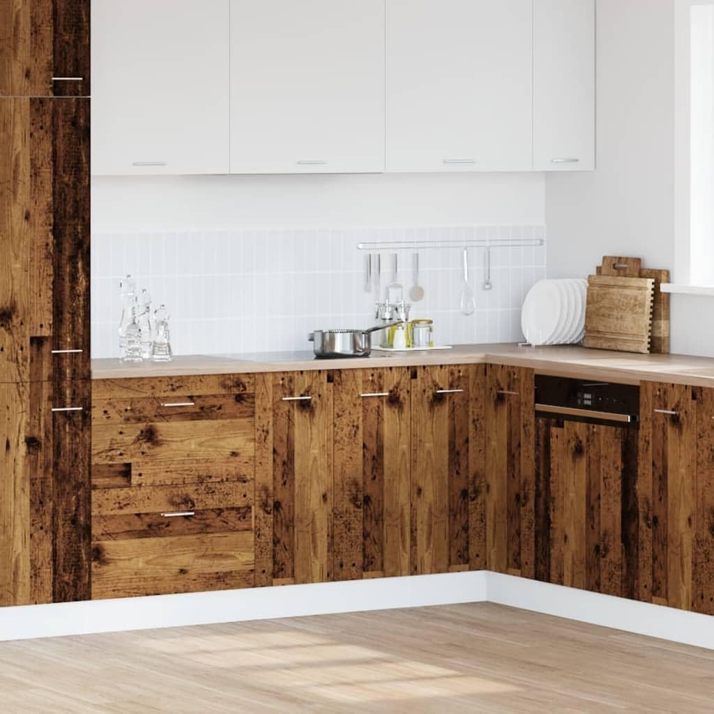 vidaXL Armoire à Micro-Ondes Placard Armoire de Rangement Meubles de Cuisine avec 4 Etagères Intérieur Maison Gris Béton 60x57x207 cm Aggloméré