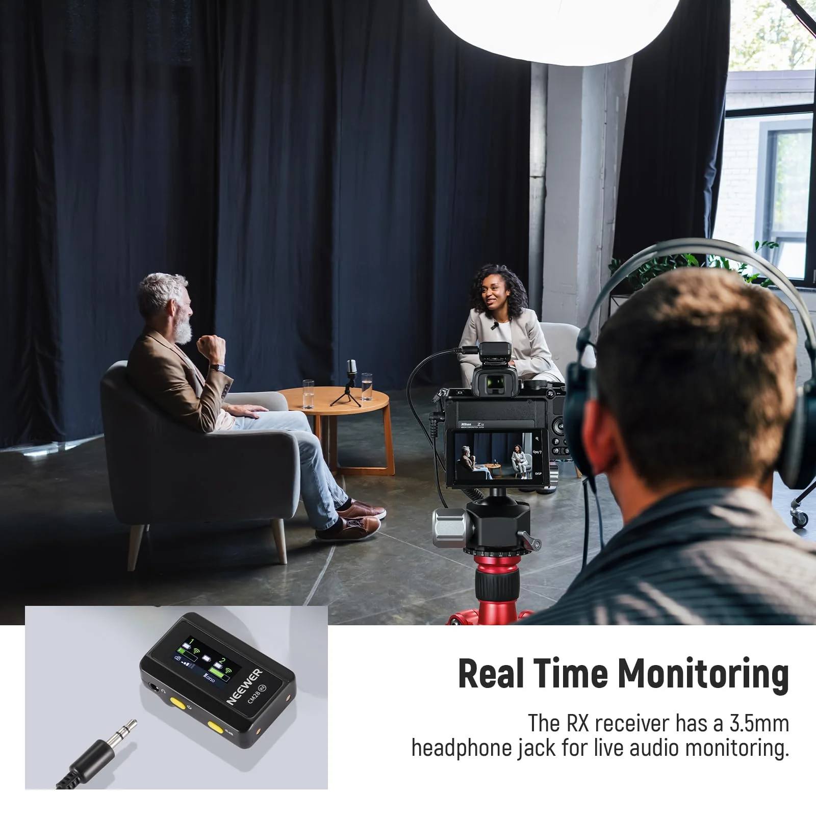 NEEWER Wireless Lavalier Microphone System with Charging Case