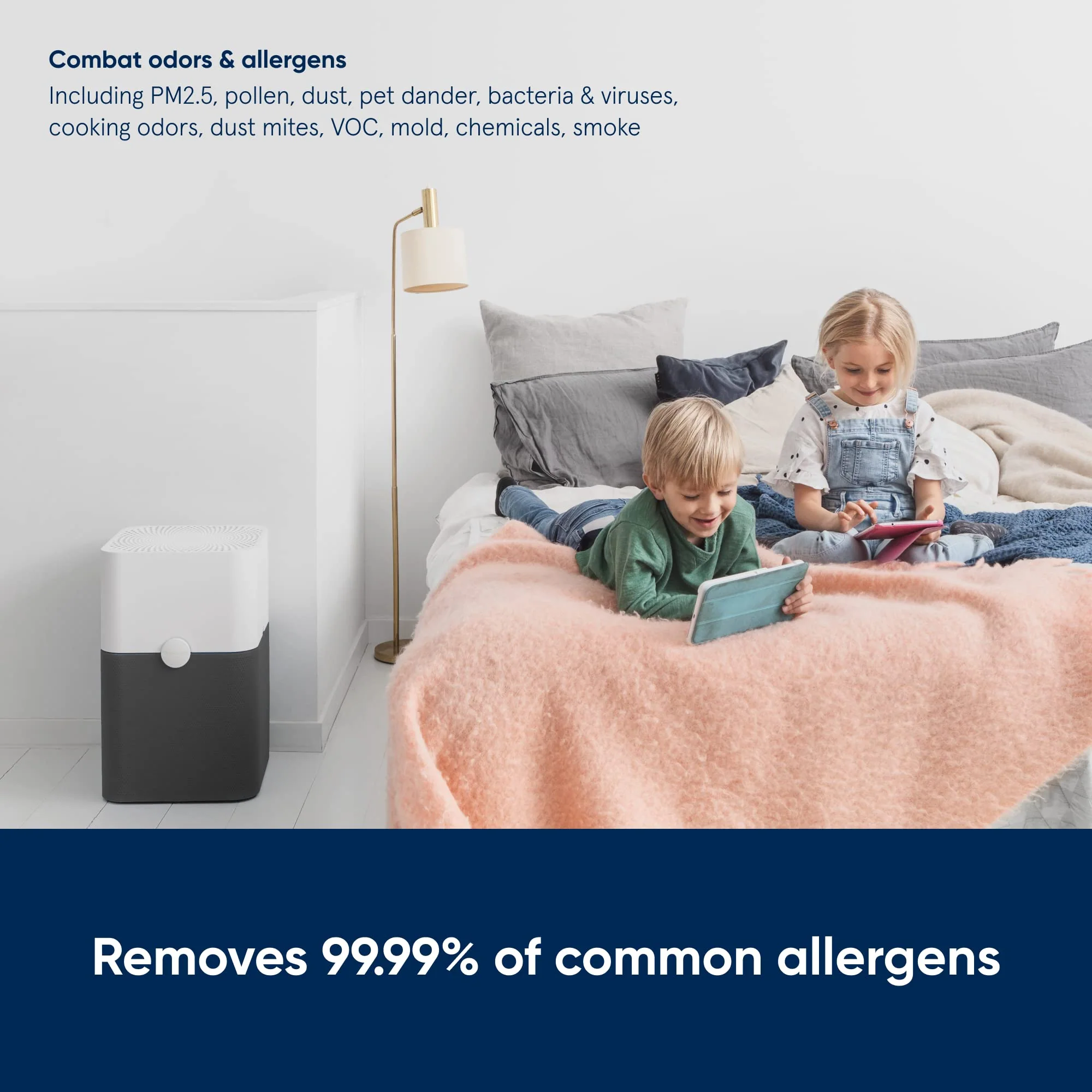 BLUEAIR Air Purifiers for Large Home Room, HEPASilent Air Purifiers for Bedroom, Pets Allergies Virus Air Cleaner for Dust Mold, Blue Pure 311i+ Max