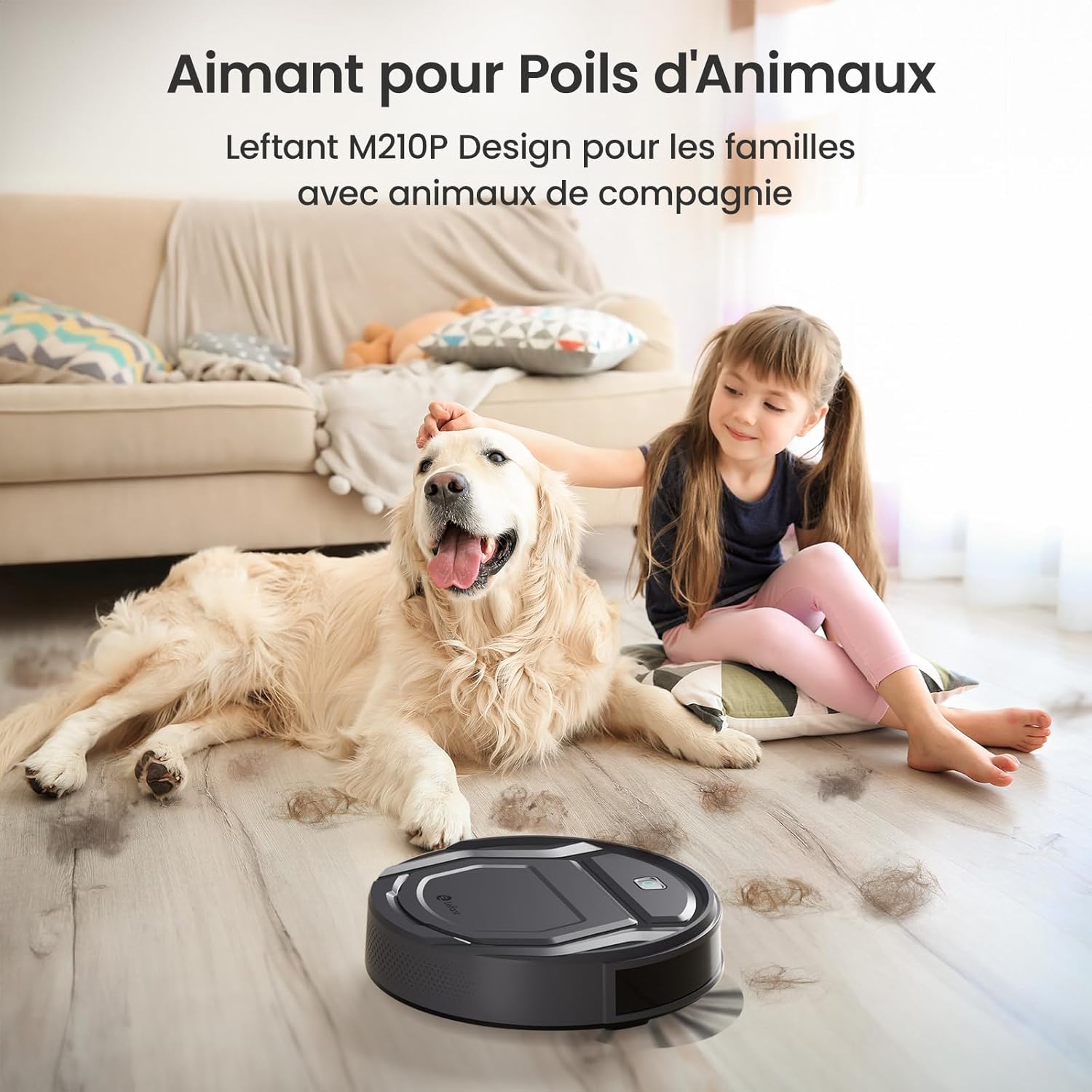 Lefant Aspirateur Robot, Robot Aspirateur 4500Pa Puissance d'Aspiration, Évitement Précis des Obstacles, Anti-Enchevêtrement Idéal pour Les Poils d'animaux, Cheveux et Sols Durs,Contrôle par App/Alexa