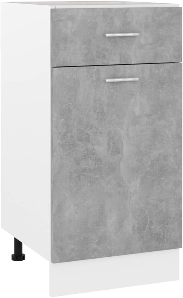 vidaXL Armoire à Micro-Ondes Placard Armoire de Rangement Meubles de Cuisine avec 4 Etagères Intérieur Maison Gris Béton 60x57x207 cm Aggloméré