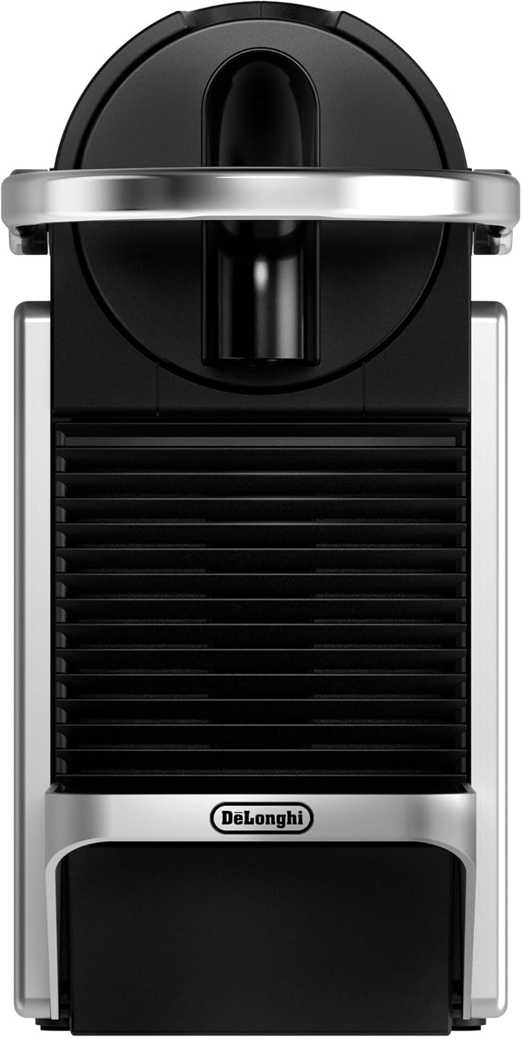 Nespresso Machine à café à capsules DeLonghi EN 124.S Pixie Silver | 1260 W | 0,7 L | Panneaux latéraux à capsules recyclées, métal argenté