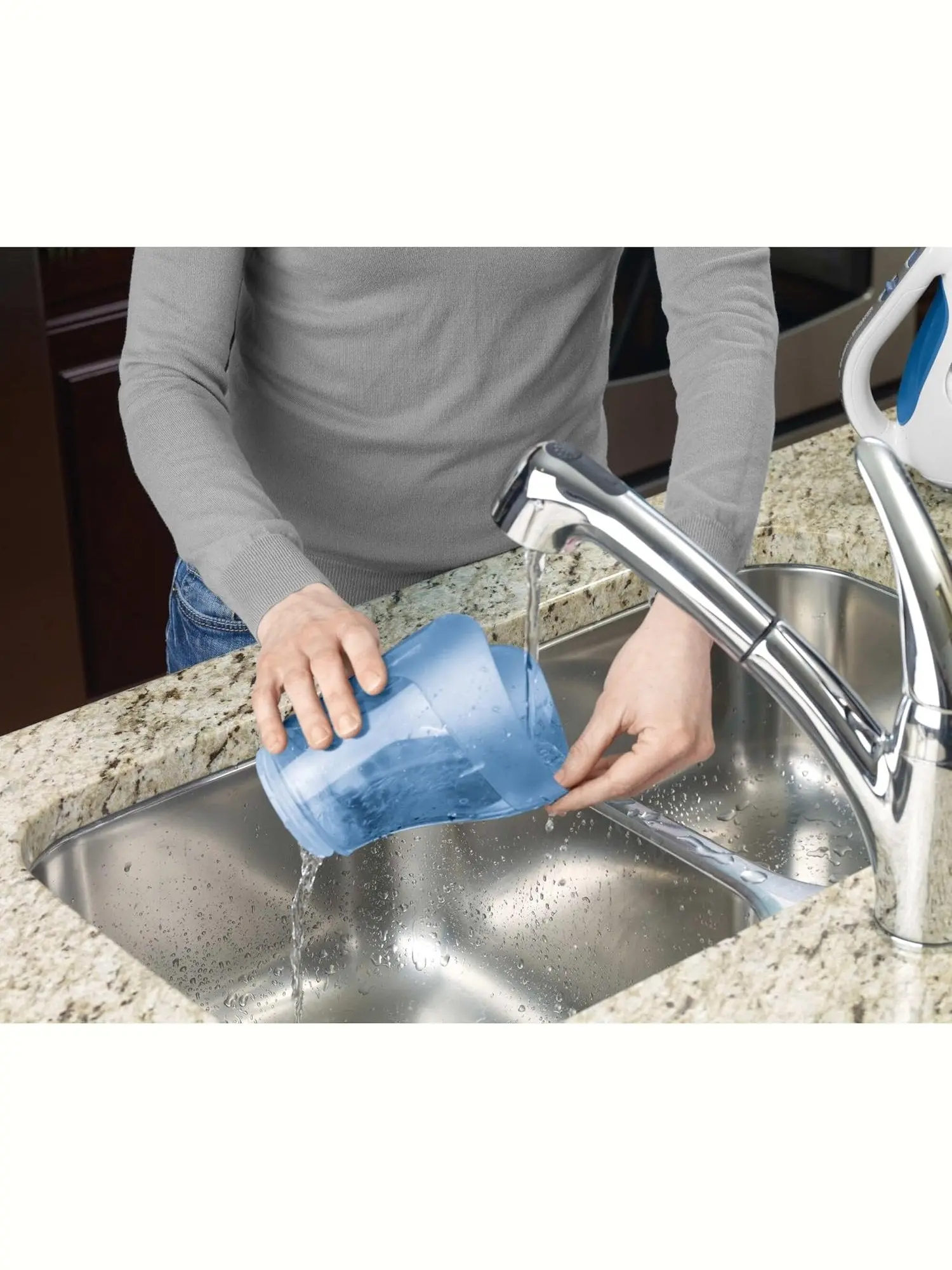 BLACK+DECKER dustbuster AdvancedClean Cordless Handheld Vacuum, Compact Home and Car Vacuum with Crevice Tool (CHV1410L), Blue, White