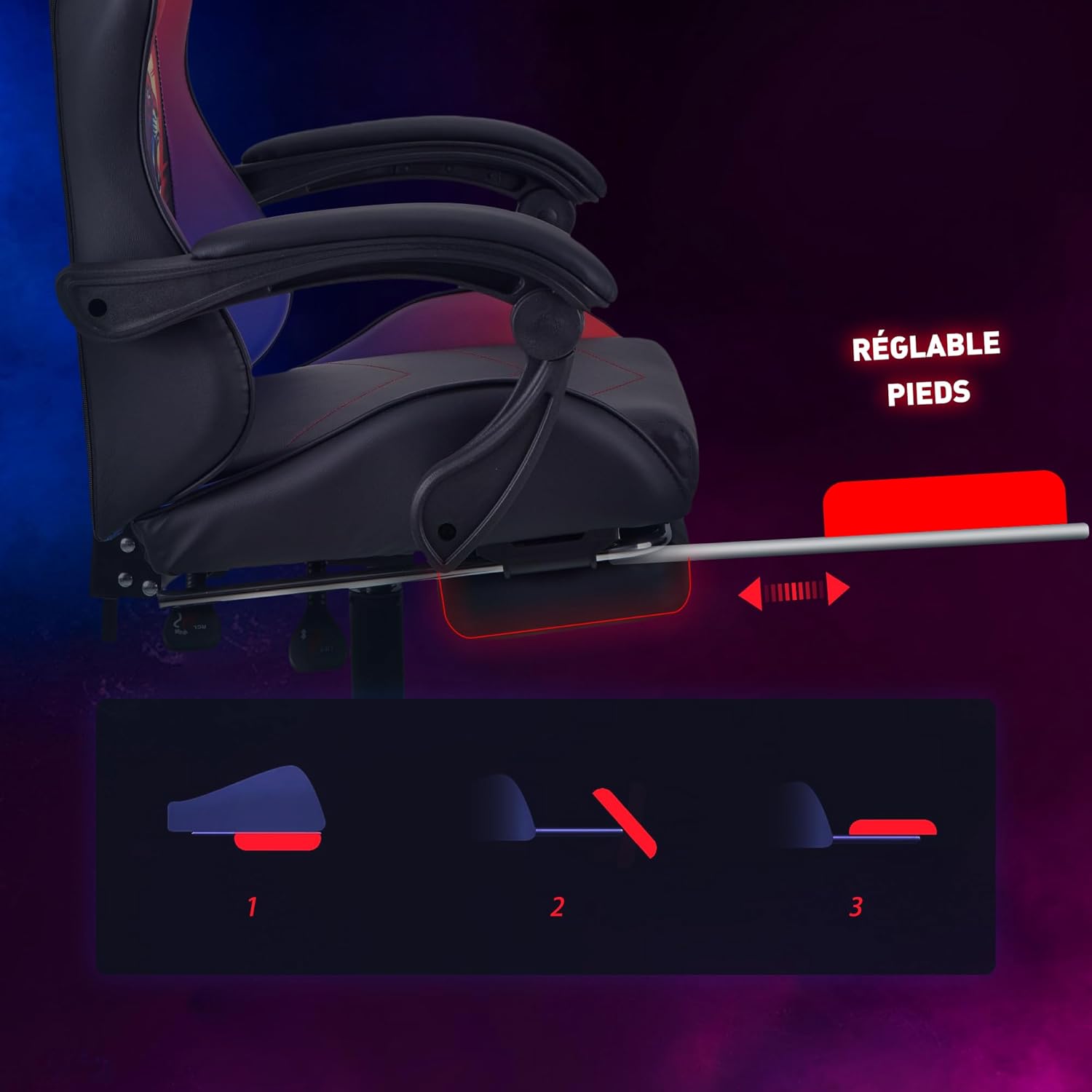 play haha. Chaise de Jeu Chaise de Bureau Chaise pivotante Chaise d'ordinateur Chaise de Travail Chaise de Bureau Chaise Ergonomique Chaise de Course Chaise en Cuir (avec Repose-Pieds)