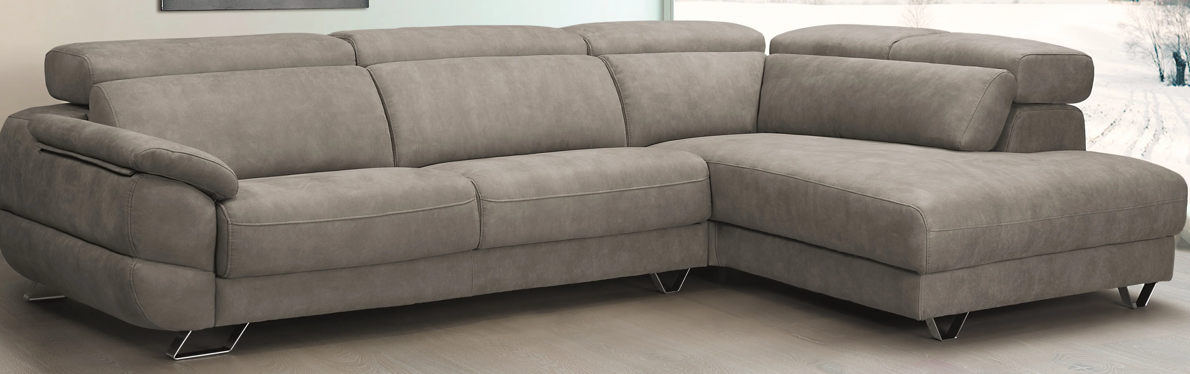 CANAPE EN L DALMATA  ACCOUD DROIT