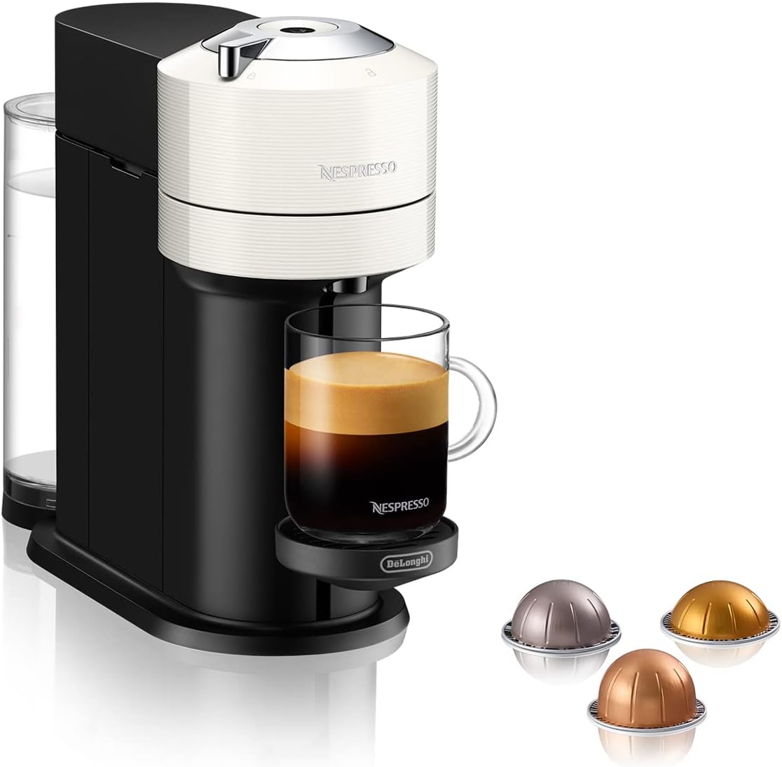 Nespresso Machine à café à capsules DeLonghi ENV 120.BWAE Vertuo Next Premium avec mousseur à lait, marron