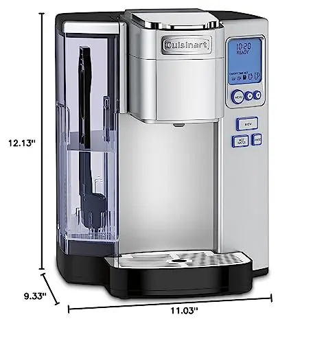 Cuisinart Coffee Maker, Single Serve 72-Ounce Reservoir Coffee Machine, Programmable Brewing & Hot Water Dispenser, Stainless Steel, SS-10P1,Silver