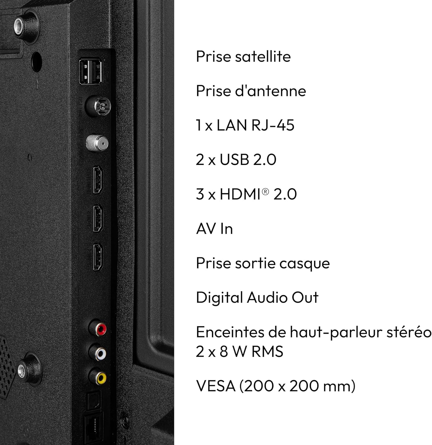 MEDION X14308 (MD 31640) Téléviseur 108 cm (43 Pouces) (Smart TV, 4K Ultra HD, HDR, VIDAA Store, Netflix, Prime Video, Disney+, DAZN, Paramount+, HbbTV, PVR, Bluetooth)