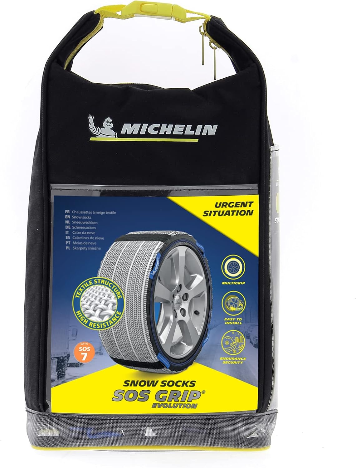 MICHELIN Chaussettes à Neige Textile EVO 6, Gris, SOS