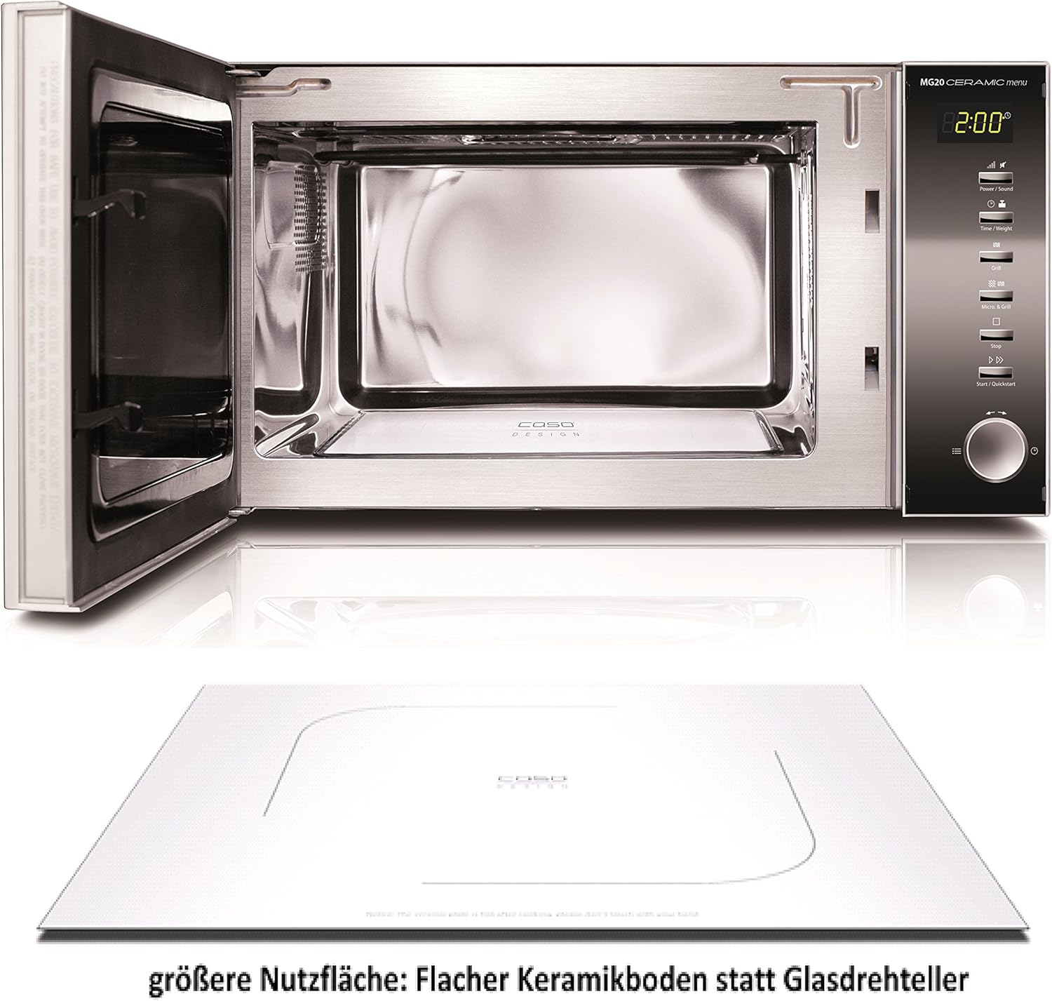 Caso Micro-ondes MG Ceramic Menu 2 in 1 20 l Edelstaahl