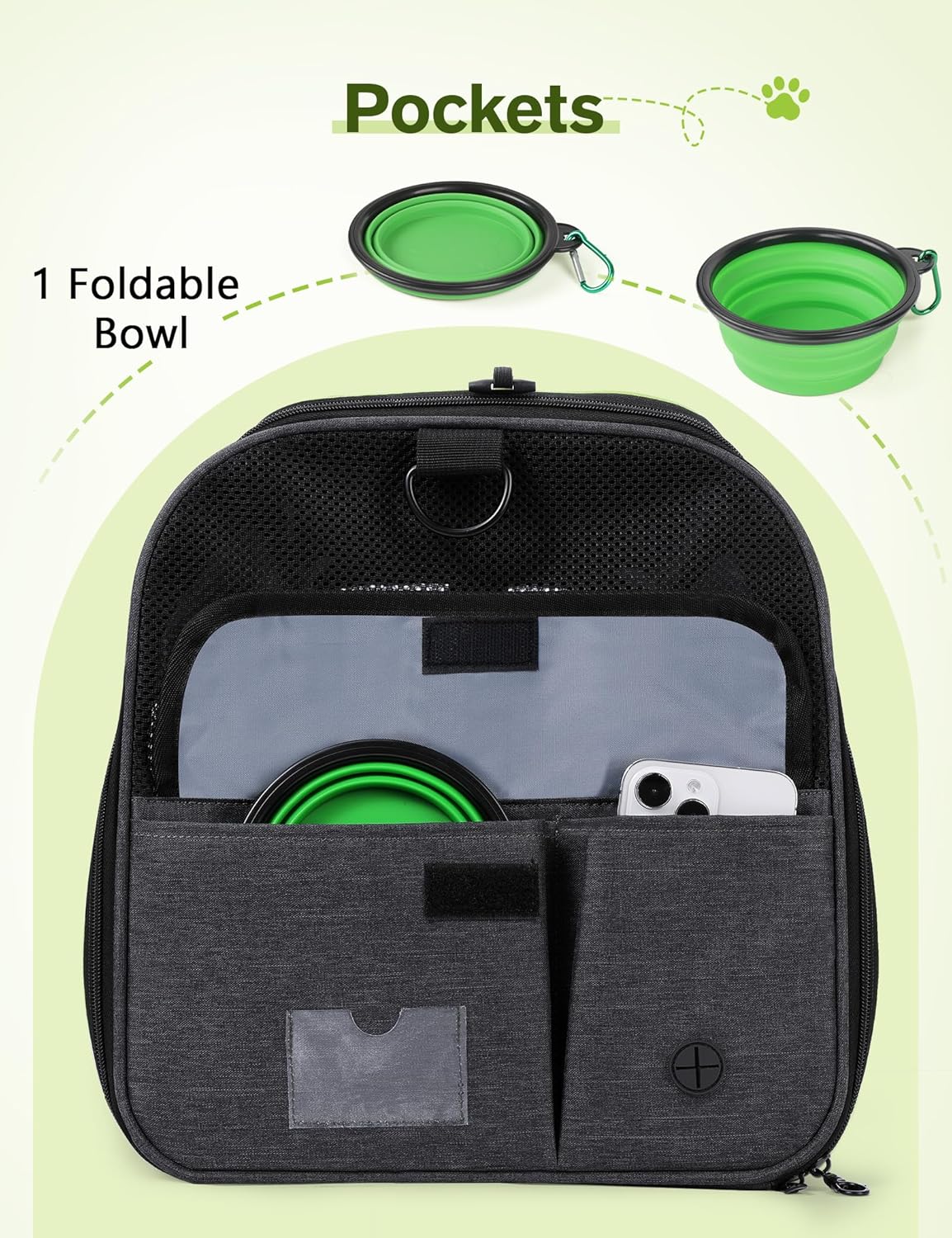 Pecute Sac de Transport pour Animal Domestique, Tissu en Maille Respirant, Convient pour Les Voyages, utilisé pour Chien, Les Chats et Les Chiots de Moins de 6 kg