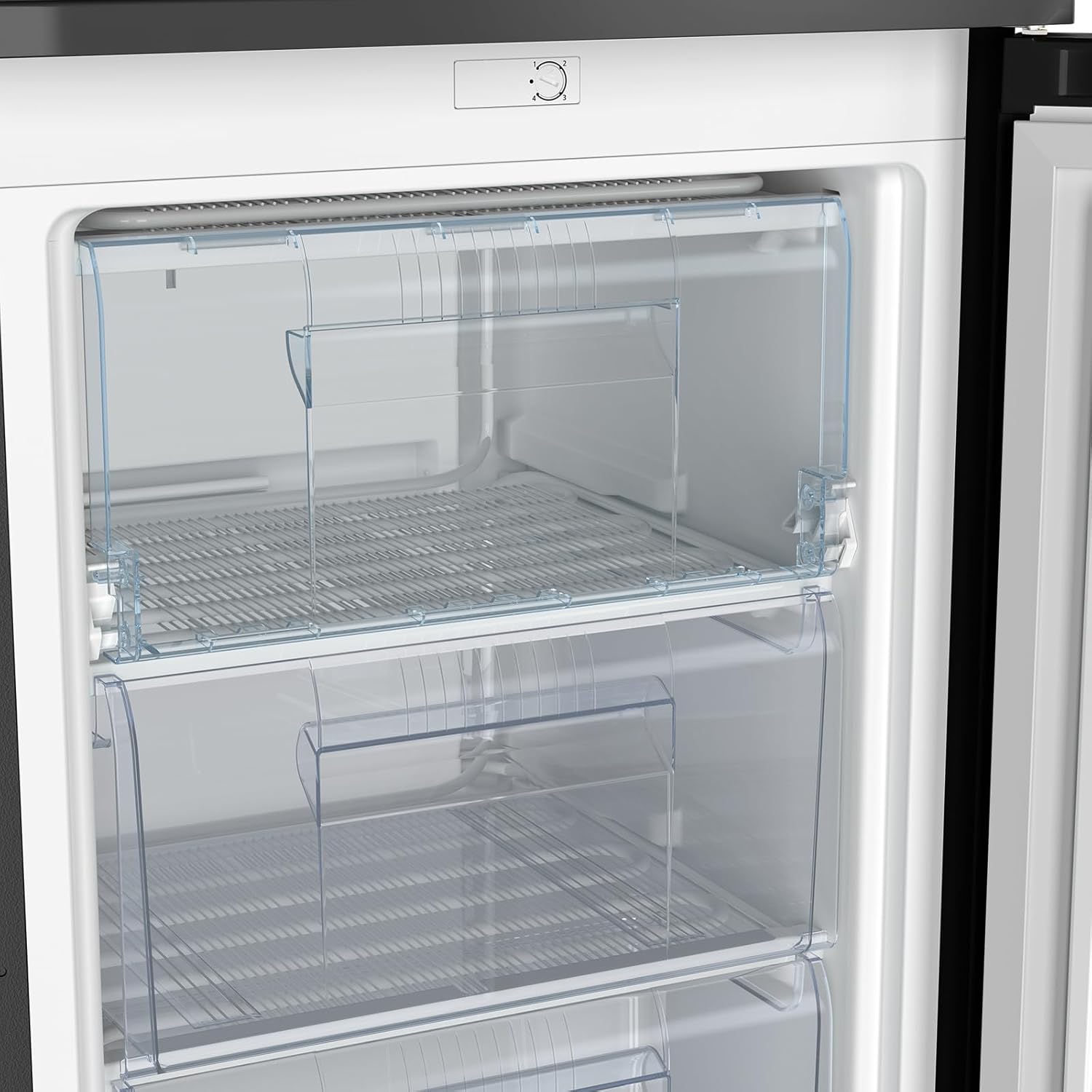 CHiQ Congélateur armoire avec une capacité de 145L, Congélation rapide, Thermostat réglable, Silencieux, Porte réversible, Noir, Classe énergétique E FSD160D4E