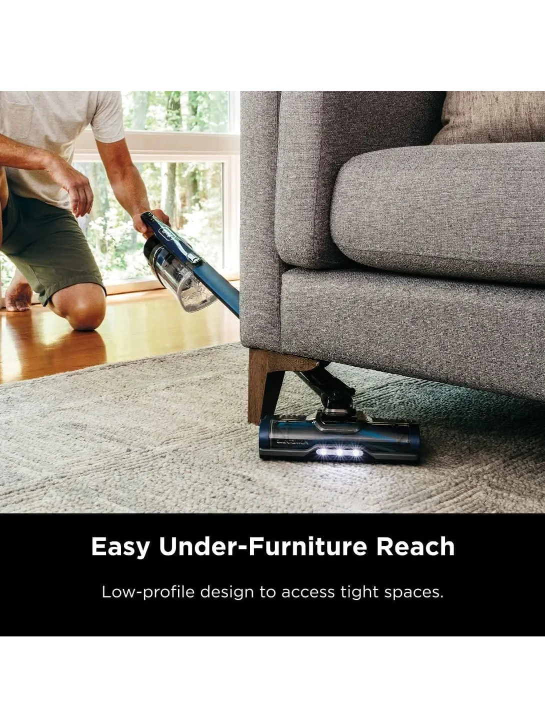 Shark IZ363HT Anti-Allergen Pet Power Cordless Stick Vacuum Self-Cleaning Brushroll, PowerFins, Removable Handheld, Crevice Tool, Dusting Brush, 50min Runtime, Blue