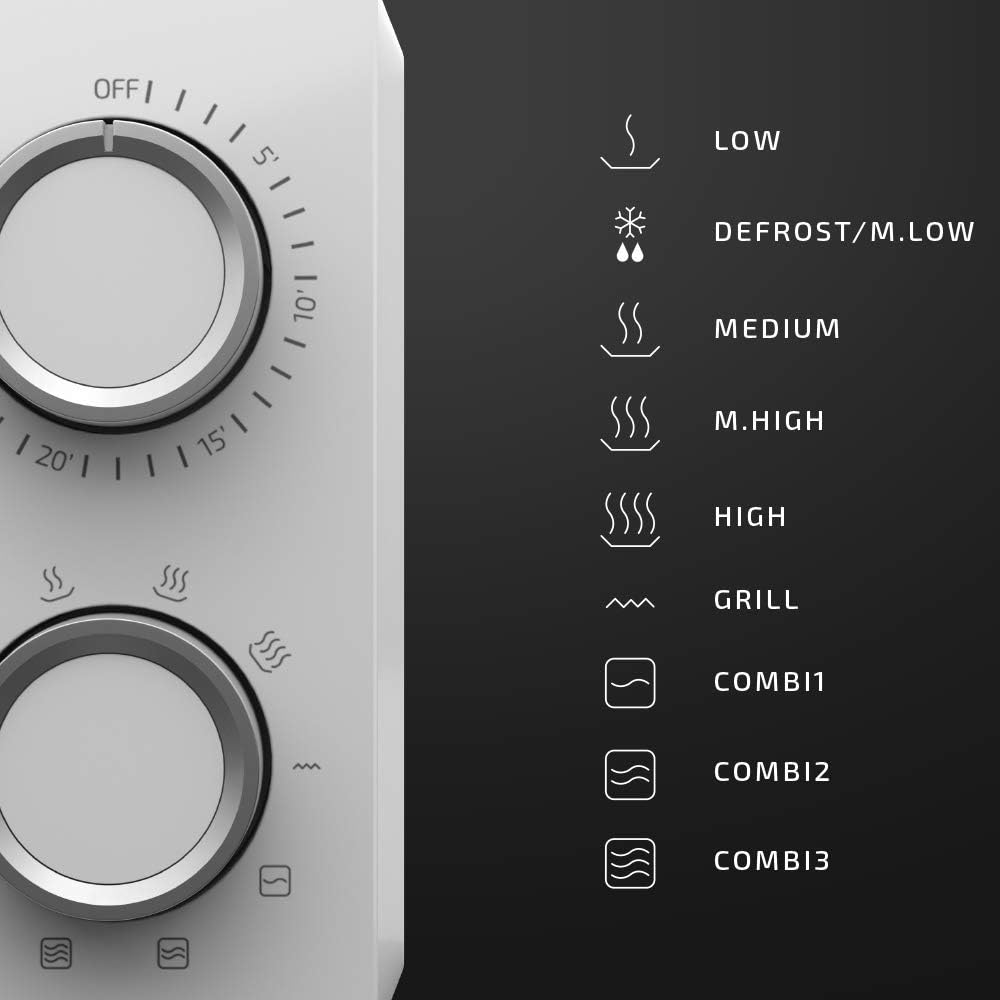 Cecotec Four à micro-ondes ProClean 9110 FullINOX avec grill 1000 W, 30 litres, 5 niveaux de puissance, 8 programmes, minuterie de 60 minutes, revêtement Ready2Clean, design avant miroir
