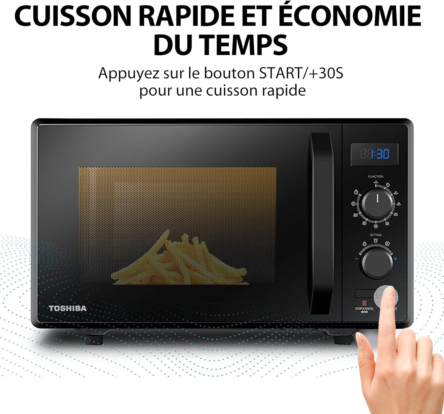 Toshiba MW3-AC26PFI(MG) Four à Micro-ondes 26L Air chaud combiné, 6-en-1 900W avec Cuiseur Vapeur en Gris Morandi, 6 Programmes 10 Niveaux de Puissance, 10 Menus Automatiques