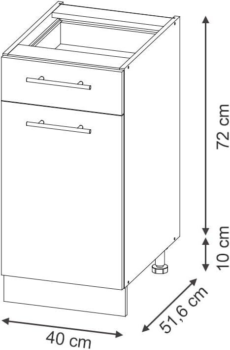 Vicco Meuble pour Four Fame-Line, Blanc Haute Brillance/Blanc, 60 cm avec étagères Ouvertes