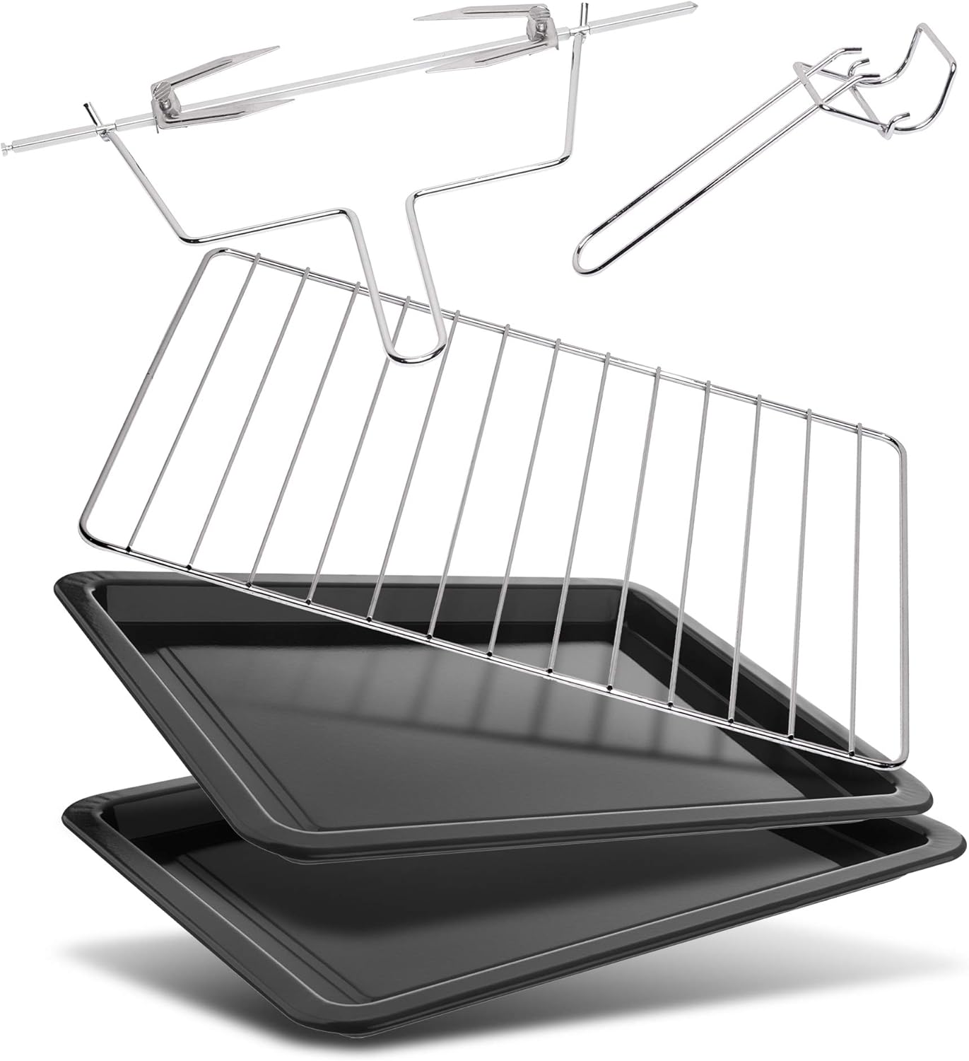 TurboTronic Mini Four à Convection avec Rtissoire, 35L, 1600W – Four Compact Multifonctions Idéal pour Pizza, Camping et Cuisine Maison, Inclus 2 Plaques de Cuisson