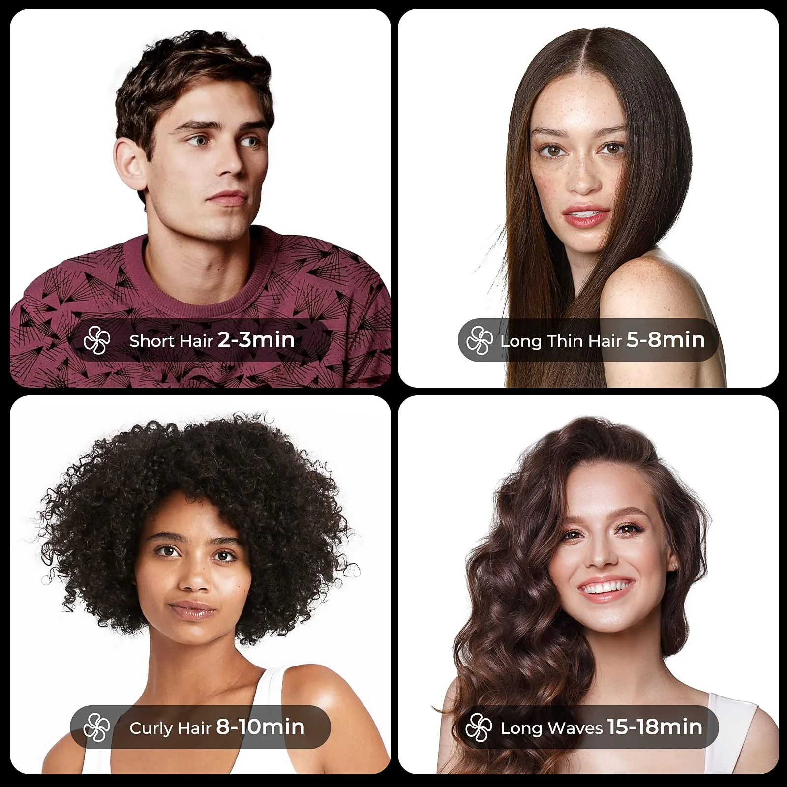 TYMO 1500W Hair Dryer with Diffuser for Curly Hair