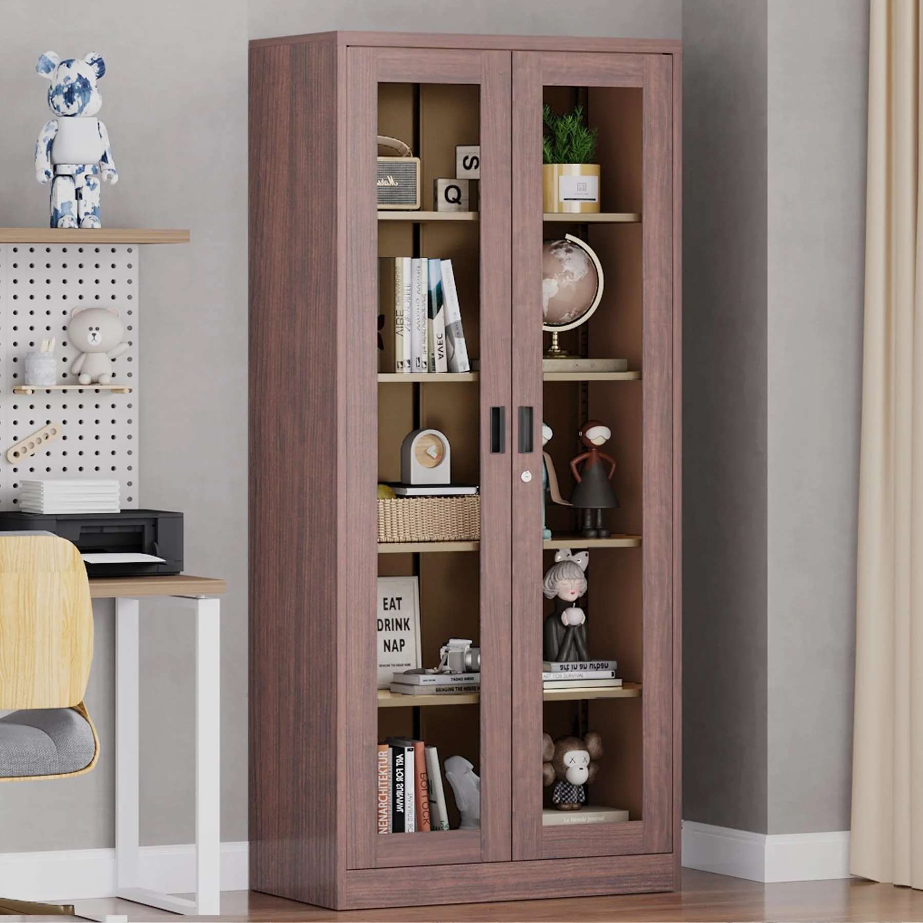 AFAIF Glass Display Cabinet Curio Cabinet with Glass Door