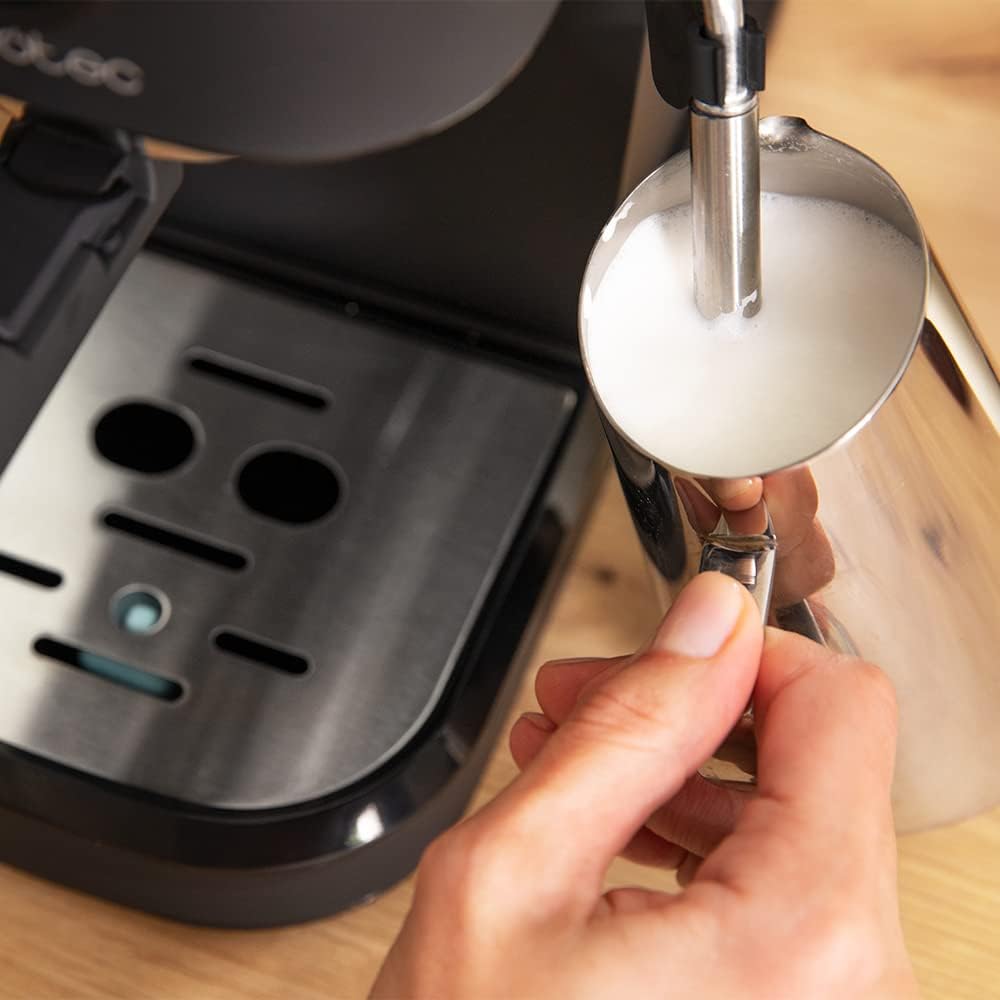 Cecotec semi-automatic espresso machine Power Espresso 20 Steel Pro Latte. 1350 W, Thermoblock, ForceAroma technology with 20 bars, full milk tank, instant cappuccino, cup warmer, double