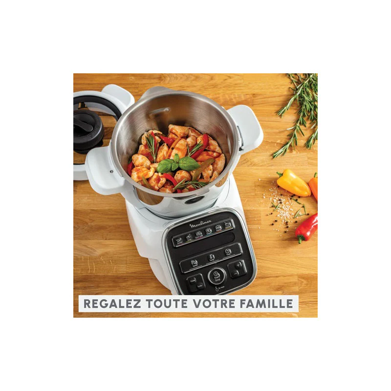 Robot Cuiseur Cuisine Companion Xl 4,5l 8-10pers 12 Prog 5acc Livre 300   - Hf80db10.g Moulinex