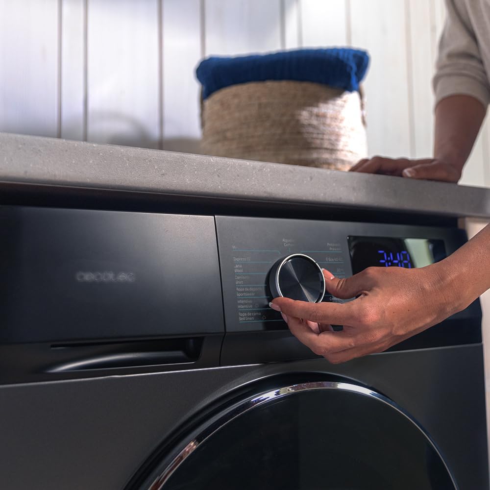 Cecotec Lavadora 8 Kg Carga Frontal Bolero Dresscode 8500 Inverter A. 1900 W, 1400 rpm, Motor Inverter Plus, Bajo Consumo, 16 Programas, SteamMax, Delay Start, Blanco