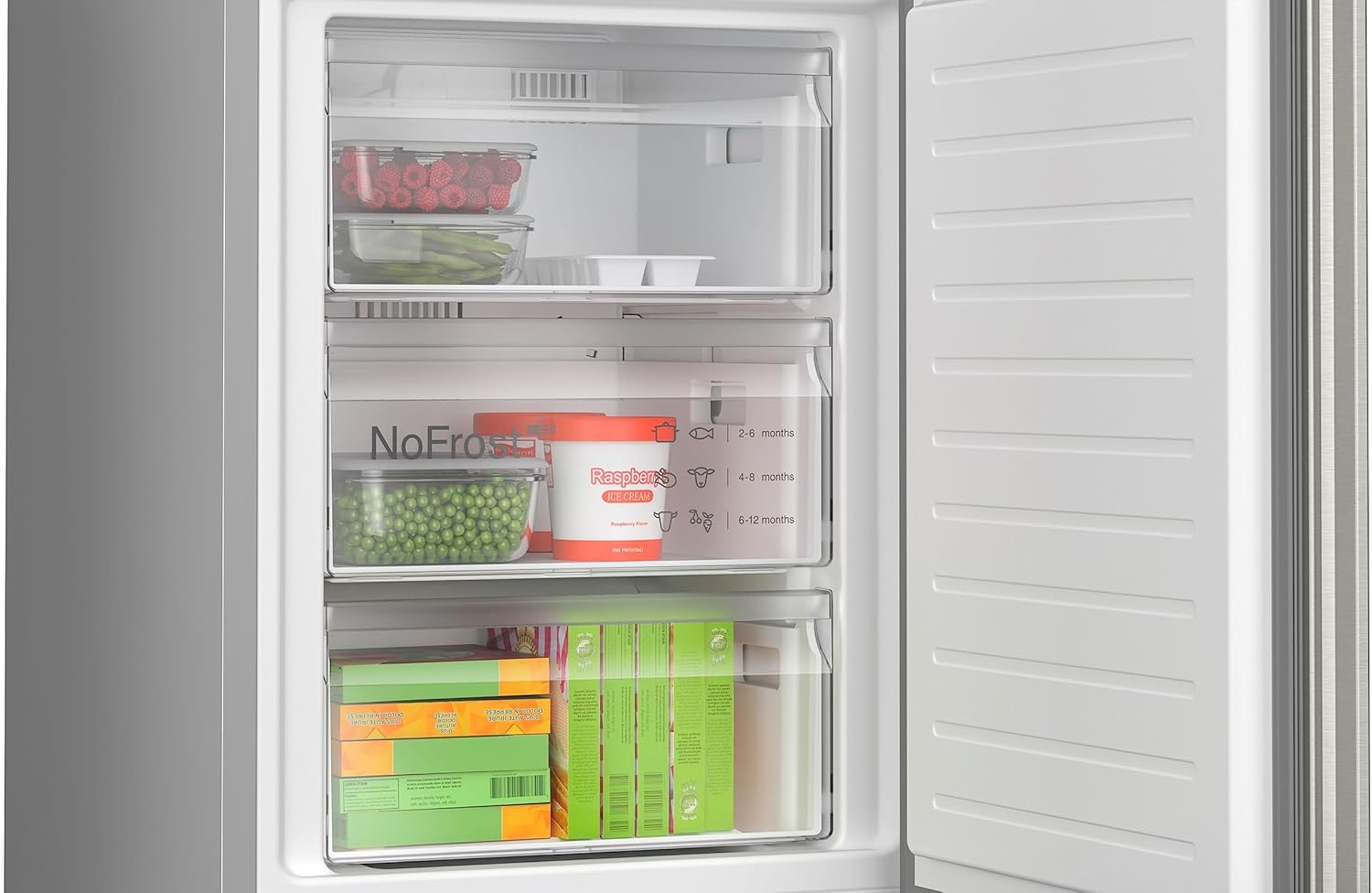 Bosch KGE39ALCA- Série 6, Réfrigérateur combiné pose-libre, 201 x 60 cm, Inox