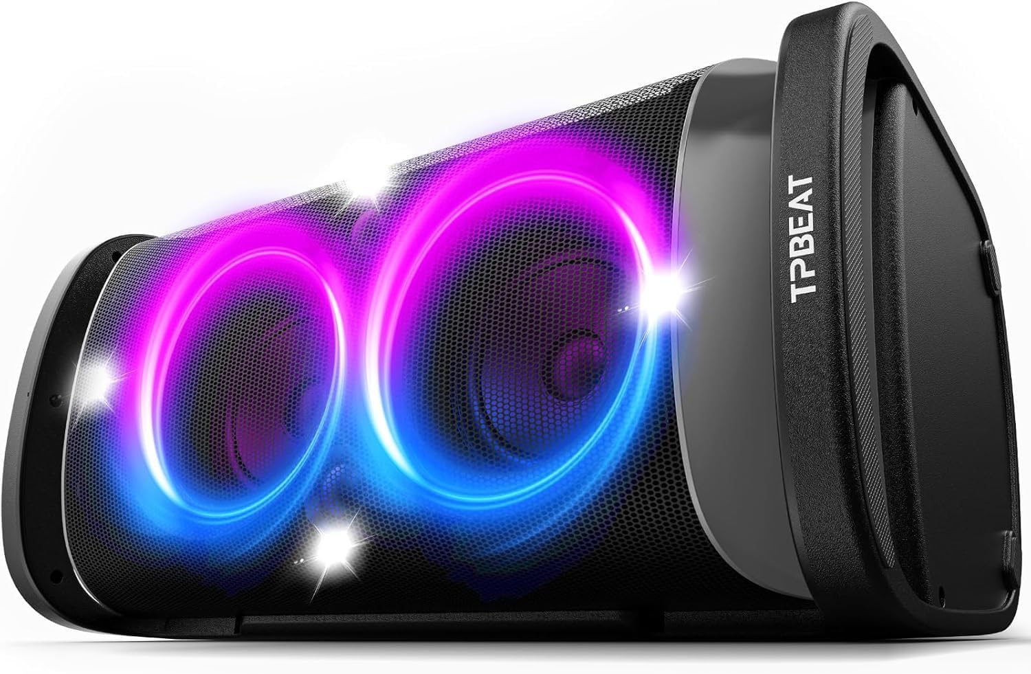 TPBEAT Enceinte Bluetooth Puissante, 160W Partybox, Loud Son- Super Bass, Grosse Party Haut Parleur Bluetooth de lumière LED, Charge Rapide, MIC& Guitare IN,TF,U-Disk, AUX, EQ, pour Party, Extérieur