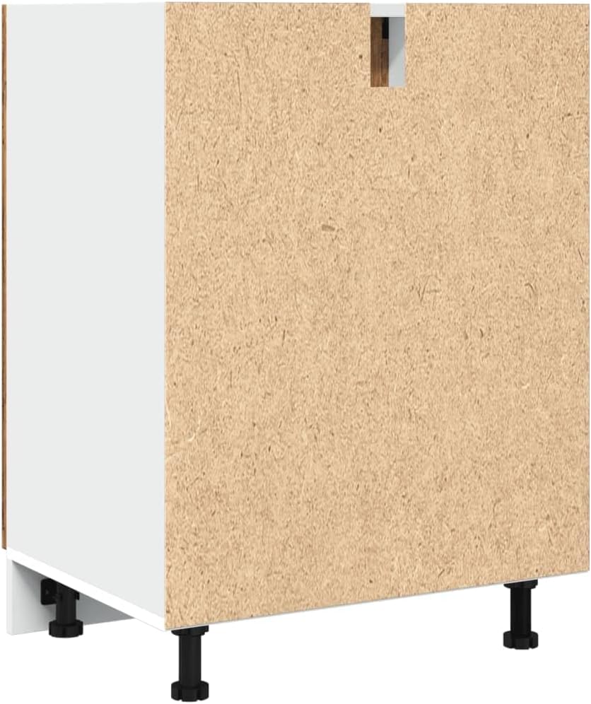 vidaXL Armoire à Micro-Ondes Placard Armoire de Rangement Meubles de Cuisine avec 4 Etagères Intérieur Maison Gris Béton 60x57x207 cm Aggloméré