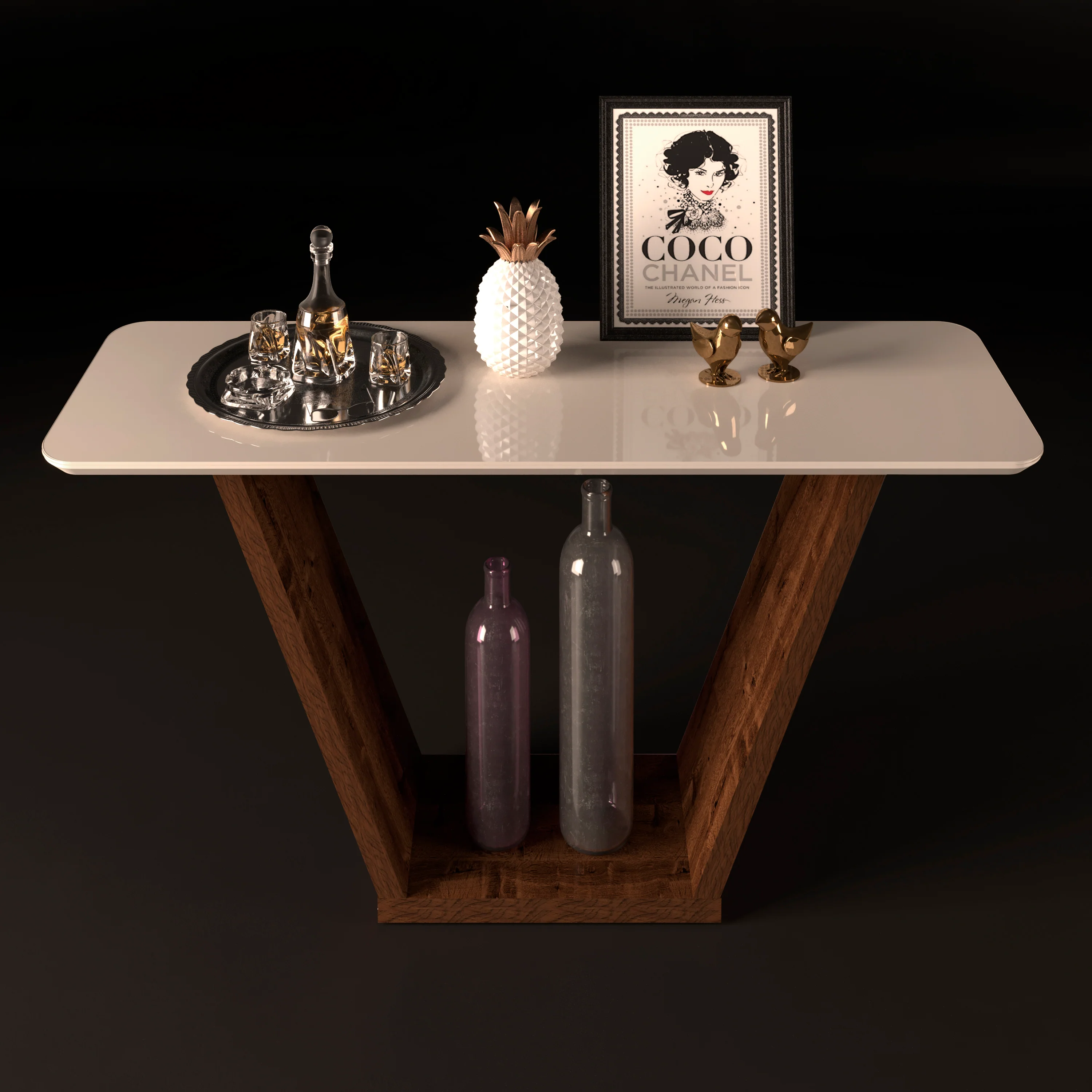 MEUBLE DJ APARADOR FRATELLO WITHOUT MIRRORS RUSTICO MALBEC * 19 688.108