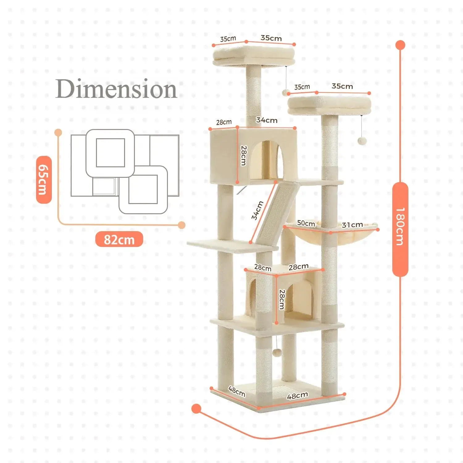 Arbre à Chat XXL Solide - Idéal grands chats