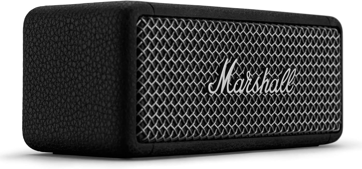Marshall Emberton III Enceintes Bluetooth Portables, sans Fil, IP67 Résistant à la Poussière et à l'eau, Plus de 32 Heures de Lecture, Charge Rapide - Noir & Laiton