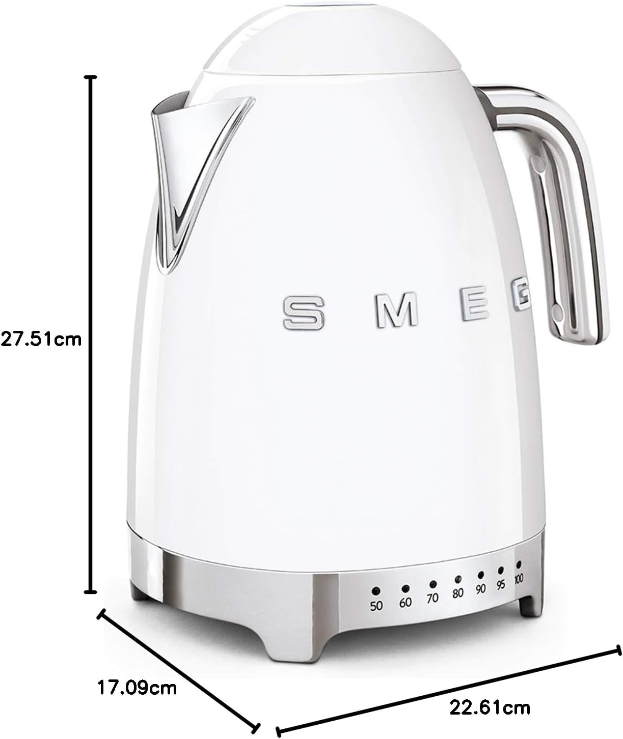Smeg, Bouilloire à Température Variable KLF04BLEU 1,7 L, Plusieurs Température, Filtre Anticalcaire Lavable, Arrêt Automatique de Sécurité, Indicateur de Niveau d'Eau, Range Câble, 2400W, Noir